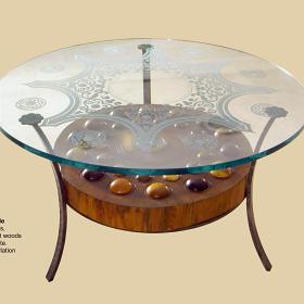H-1988a Table with Glass-Top